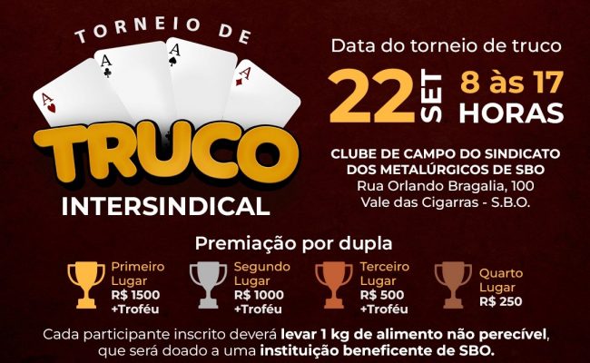 1º Torneio de Truco Intersindical 2024