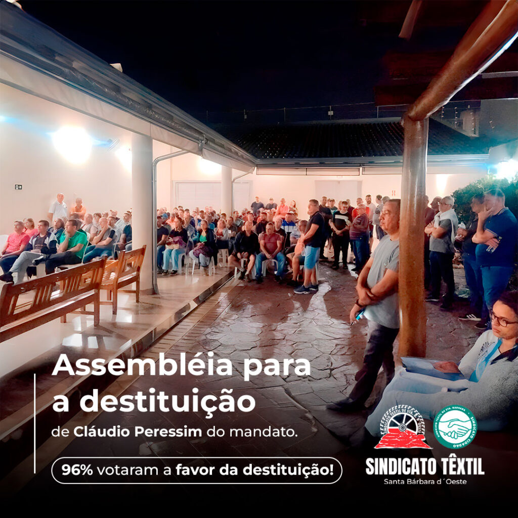 Assembleia Geral Extraordinária Delibera pela Perda de Mandato do Presidente do Sindicato